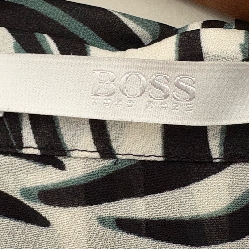 Hugo Boss Black and White Dilnara Crepe Shirtdress - Picture 3 of 8